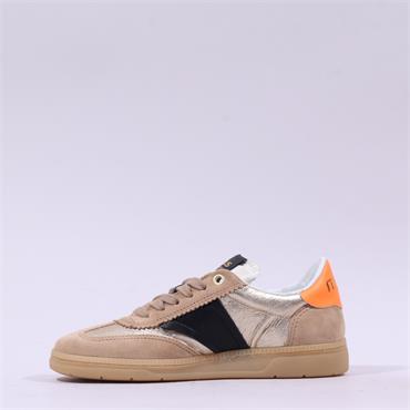 Mjus Gumsole T Toe Laced Trainer - Tan Gold